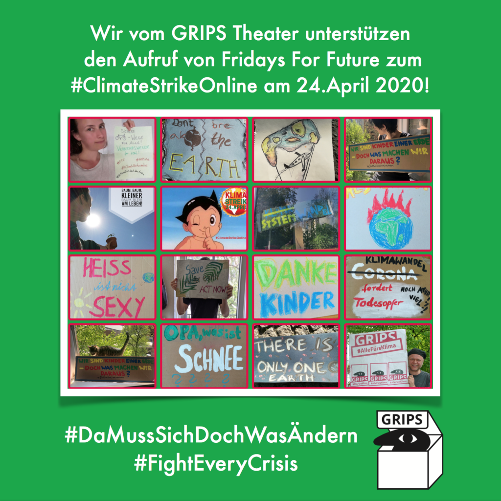 GRIPS Theater Ergebnis Collage Aufruf zum Globalen Klimastreik